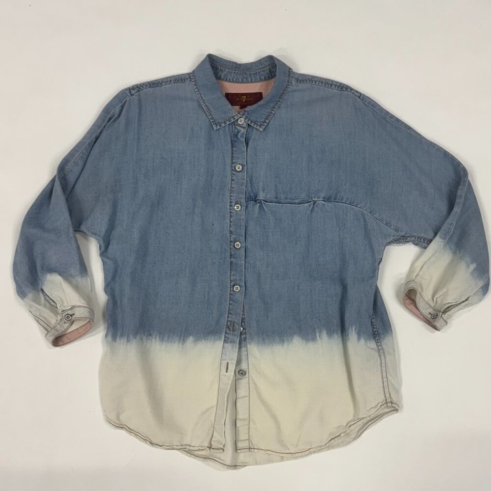 7 For All Mankind Ombré Denim Button-Up Shirt